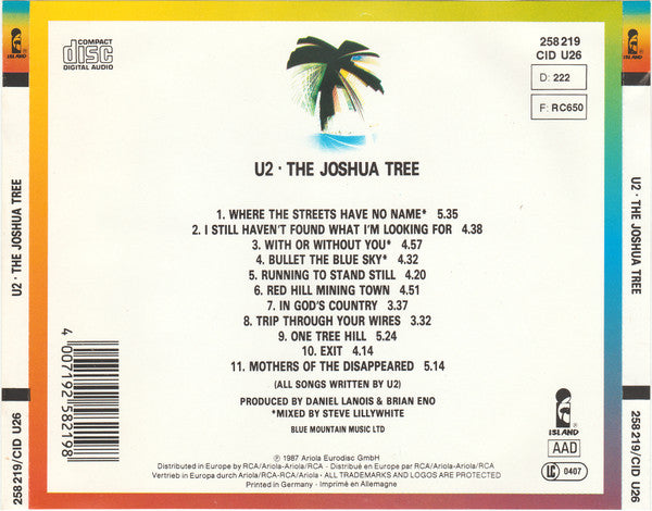 U2 - The Joshua Tree (CD Tweedehands) - Discords.nl