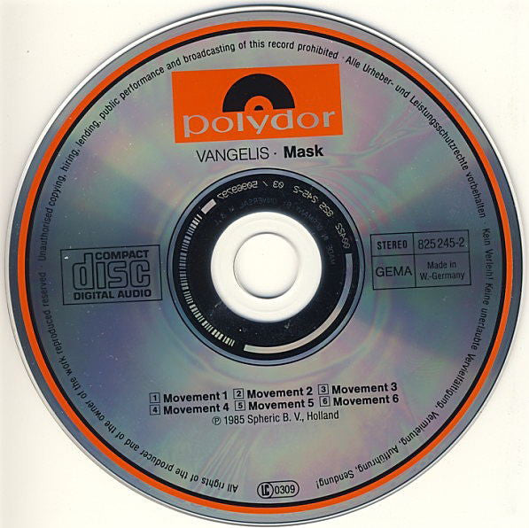 Vangelis - Mask (CD Tweedehands) - Discords.nl
