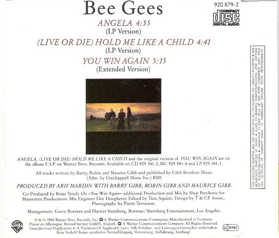 Bee Gees - Angela (CD) - Discords.nl