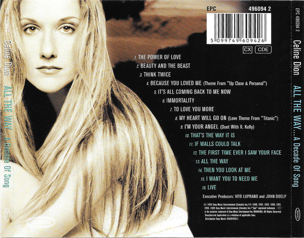 Céline Dion - All The Way... A Decade Of Song (CD Tweedehands) - Discords.nl