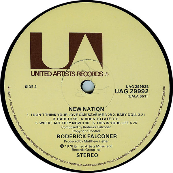 Roderick Falconer - New Nation (LP Tweedehands) - Discords.nl