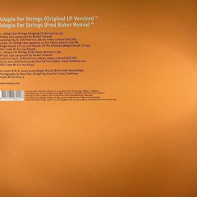 DJ Tiësto - Adagio For Strings (12" Tweedehands) - Discords.nl