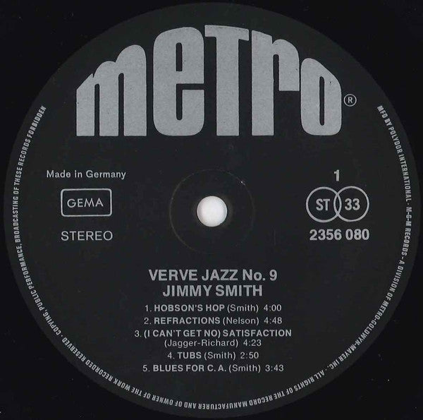 Jimmy Smith - Verve Jazz No. 9 (LP Tweedehands) - Discords.nl