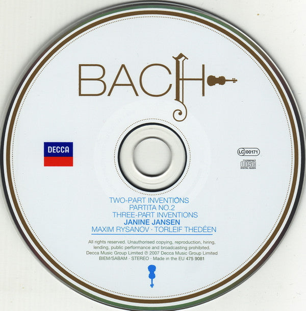 Johann Sebastian Bach, Janine Jansen, Maxim Rysanov • Torleif Thedéen - Inventions & Partita (CD Tweedehands) - Discords.nl