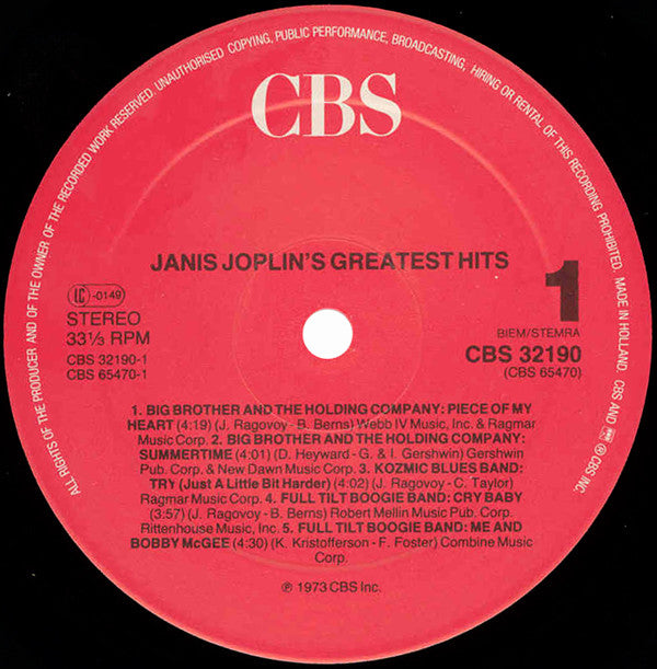 Janis Joplin - Janis Joplin's Greatest Hits (LP Tweedehands) - Discords.nl