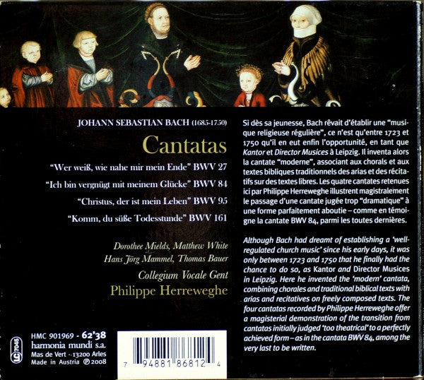 Johann Sebastian Bach - Collegium Vocale, Philippe Herreweghe - Christus, Der Ist Mein Leben (Cantatas BWV 27, 84, 95 & 161) (CD Tweedehands) - Discords.nl