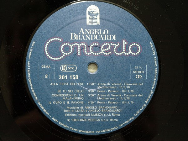 Angelo Branduardi - Concerto (LP Tweedehands) - Discords.nl
