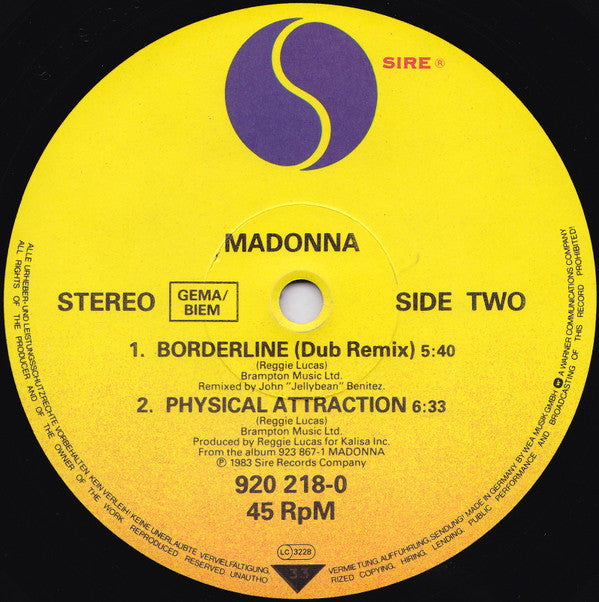 Madonna - Borderline (U.S. Remix) (12" Tweedehands) - Discords.nl