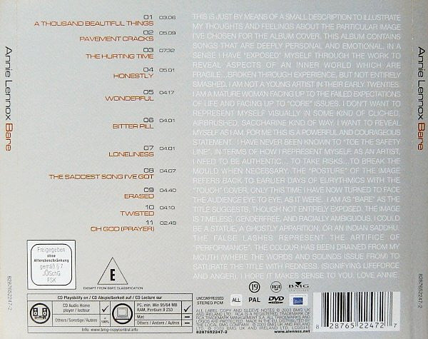 Annie Lennox - Bare (CD Tweedehands) - Discords.nl
