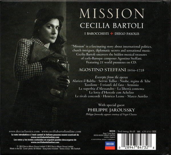 Cecilia Bartoli, I Barocchisti + Diego Fasolis - Mission (CD Tweedehands) - Discords.nl