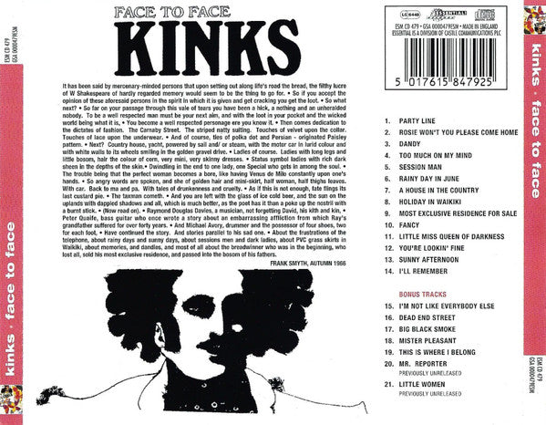 Kinks, The - Face To Face (CD) - Discords.nl