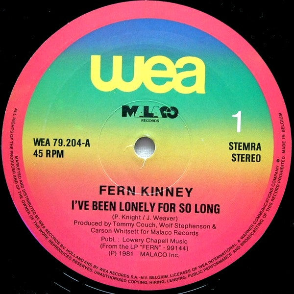 Fern Kinney - I've Been Lonely For So Long (12" Tweedehands) - Discords.nl