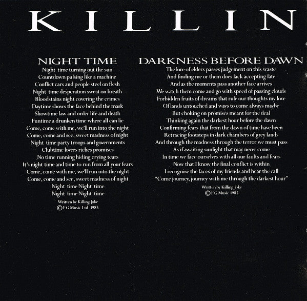 Killing Joke - Night Time (CD Tweedehands) - Discords.nl