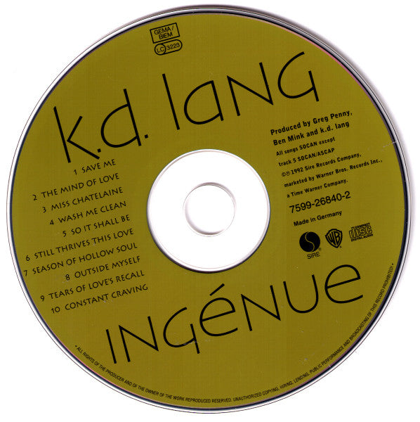 k.d. lang - Ingénue (CD) - Discords.nl