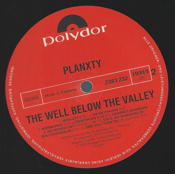 Planxty - The Well Below The Valley (LP Tweedehands) - Discords.nl