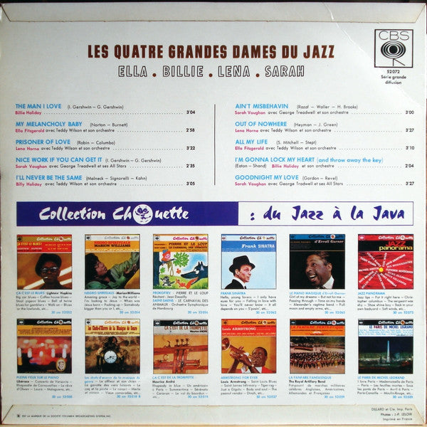 Ella Fitzgerald, Billie Holiday, Lena Horne, Sarah Vaughan - 4 Grandes Dames Du Jazz (LP Tweedehands) - Discords.nl