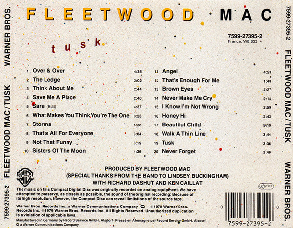 Fleetwood Mac - Tusk (CD) - Discords.nl