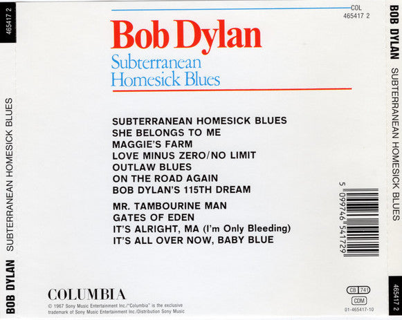 Bob Dylan - Subterranean Homesick Blues (CD) - Discords.nl