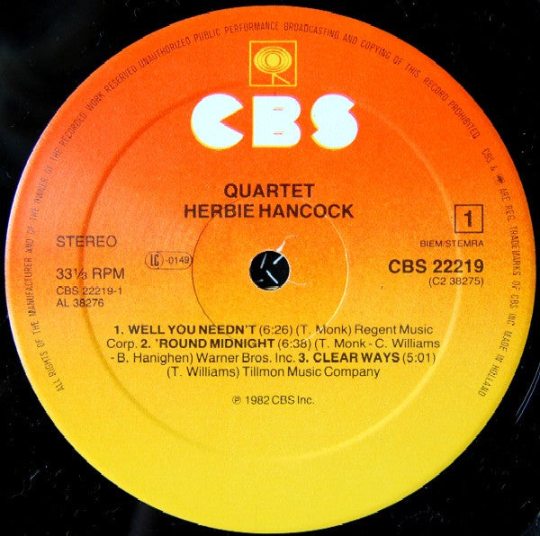 Herbie Hancock - Quartet (LP Tweedehands) - Discords.nl