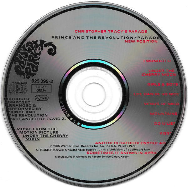 Prince And The Revolution - Parade (Music From The Motion Picture Under The Cherry Moon) (CD Tweedehands) - Discords.nl