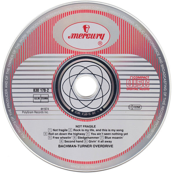 Bachman-Turner Overdrive - Not Fragile (CD) - Discords.nl