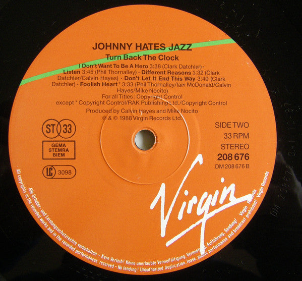 Johnny Hates Jazz - Turn Back The Clock (LP Tweedehands) - Discords.nl