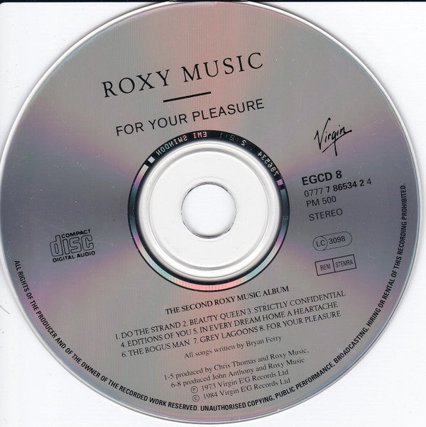 Roxy Music - For Your Pleasure (CD Tweedehands) - Discords.nl
