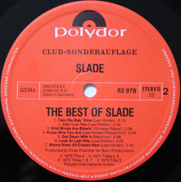 Slade - The Best Of Slade (LP Tweedehands) - Discords.nl