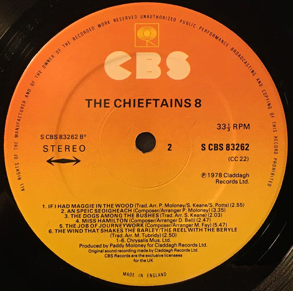 Chieftains, The - The Chieftains 8 (LP Tweedehands) - Discords.nl