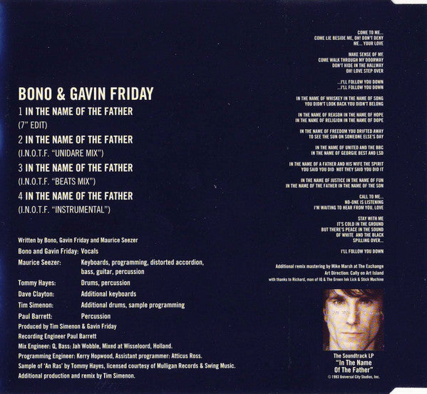 Bono & Gavin Friday - In The Name Of The Father (CD Tweedehands) - Discords.nl