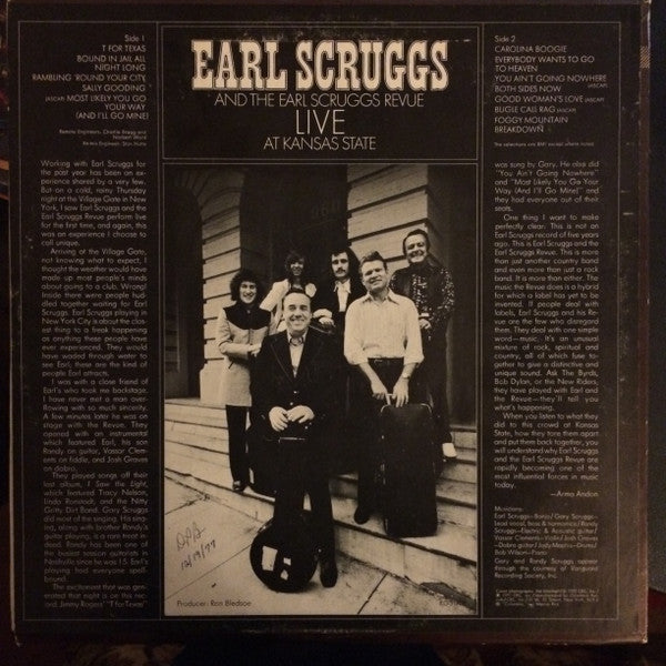 Earl Scruggs And The Earl Scruggs Revue - Live At Kansas State (LP Tweedehands) - Discords.nl