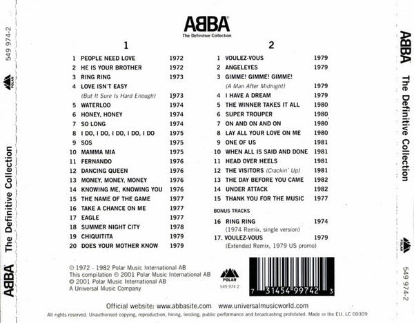 ABBA - The Definitive Collection (CD Tweedehands) - Discords.nl