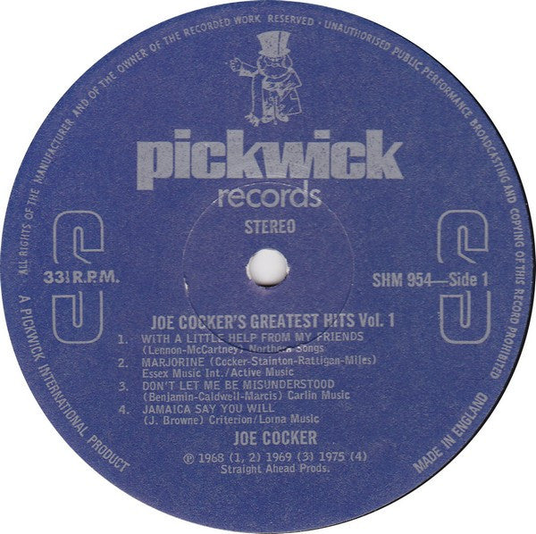 Joe Cocker - Joe Cocker's Greatest Hits Vol. 1 (LP Tweedehands) - Discords.nl