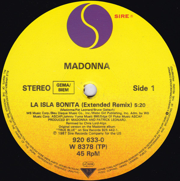 Madonna - La Isla Bonita (12" Tweedehands) - Discords.nl