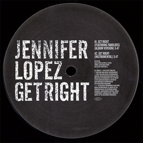 Jennifer Lopez - Get Right (12" Tweedehands) - Discords.nl