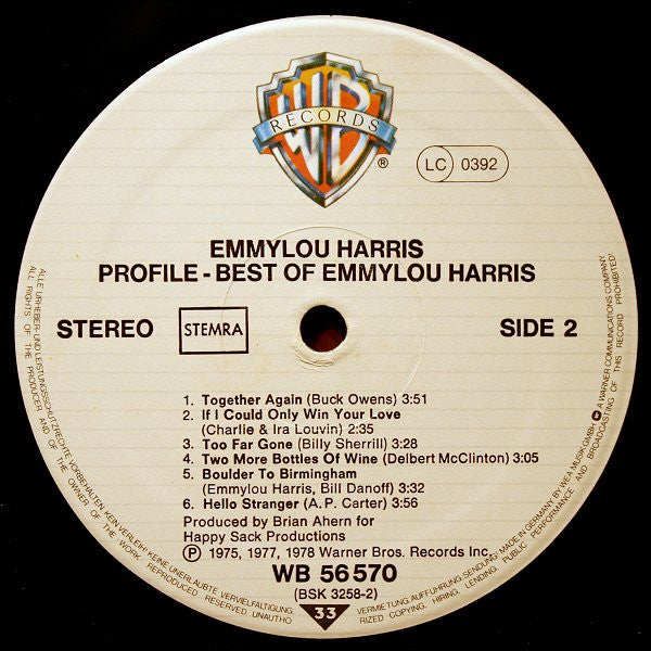 Emmylou Harris - Profile (Best Of Emmylou Harris) (LP Tweedehands) - Discords.nl