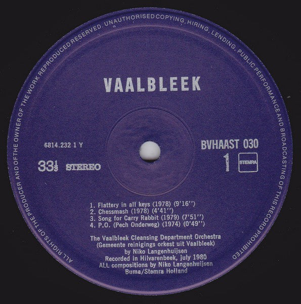 Vaalbleek Cleansing Department Orchestra - Vaalbleek (LP Tweedehands) - Discords.nl