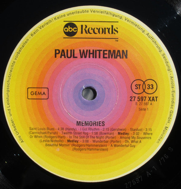 Paul Whiteman - Memories (LP Tweedehands) - Discords.nl