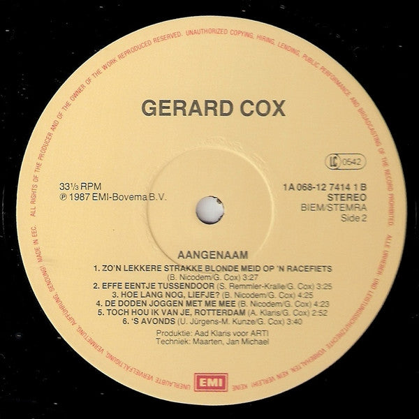 Gerard Cox - Aangenaam (LP Tweedehands) - Discords.nl