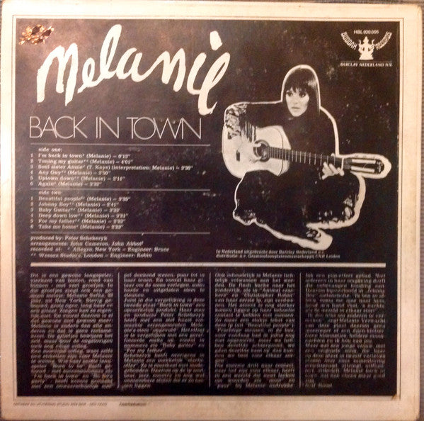 Melanie (2) - Melanie, Back In Town (LP Tweedehands) - Discords.nl