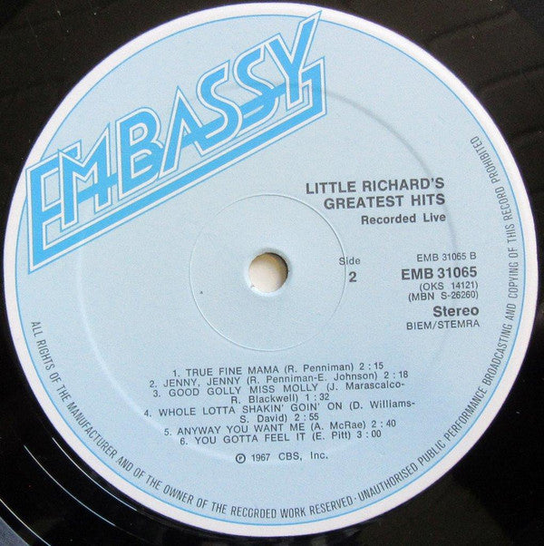 Little Richard - Little Richard's Greatest Hits (Recorded Live) (LP Tweedehands) - Discords.nl