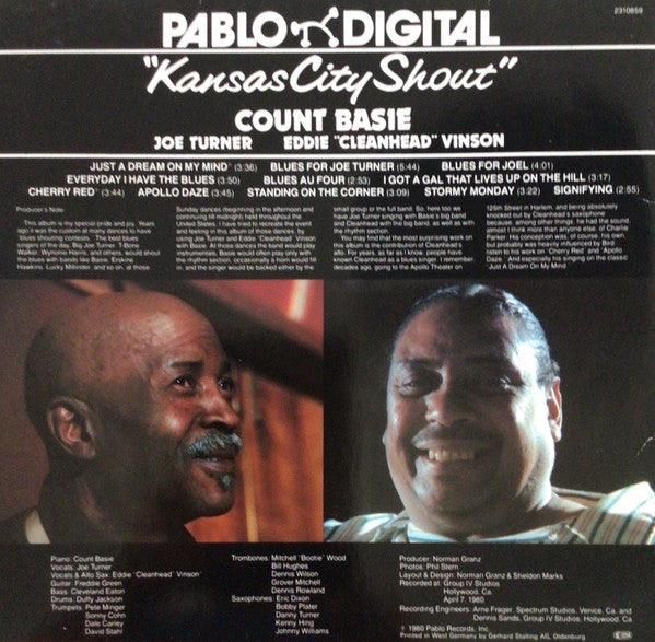 Count Basie, Big Joe Turner, Eddie "Cleanhead" Vinson - Kansas City Shout (LP Tweedehands) - Discords.nl
