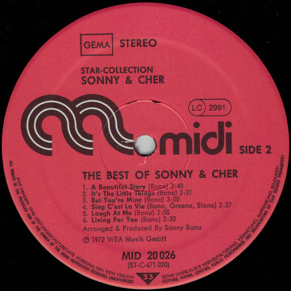 Sonny & Cher : Greatest Hits (LP, Comp, RE)
