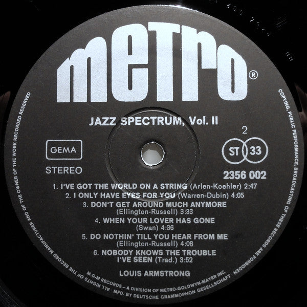 Louis Armstrong - Jazz Spectrum Vol. 2 (LP Tweedehands) - Discords.nl