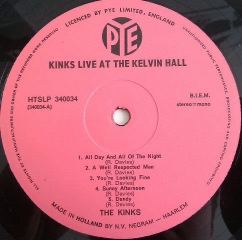 The Kinks : Live At The Kelvin Hall (LP, Album)