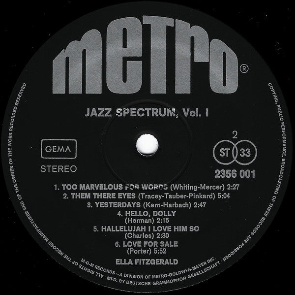 Ella Fitzgerald - Jazz Spectrum Vol. 1 (LP Tweedehands) - Discords.nl