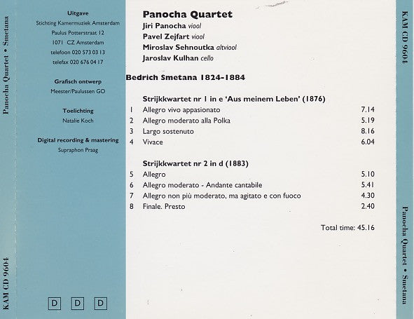 Panocha Quartet - Bedrich Smetana (CD Tweedehands) - Discords.nl