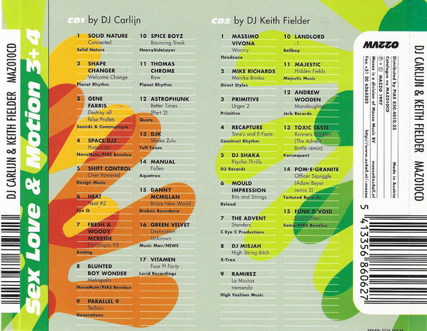 DJ Carlijn And Keith Fielder - Mazzo Mixup - Sex Love & Motion 3 + 4 (CD Tweedehands) - Discords.nl