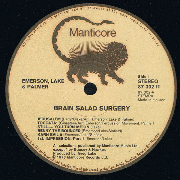 Emerson, Lake & Palmer - Brain Salad Surgery (LP Tweedehands) - Discords.nl