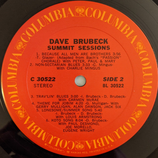 Dave Brubeck - Summit Sessions (LP Tweedehands) - Discords.nl